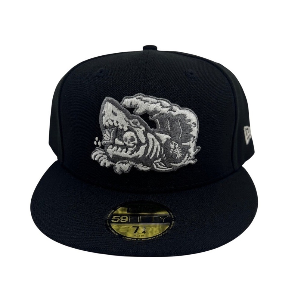 Clink Room Hat-‎ Chummy X-Ray Shark Fitted Hat Black Gray 7 3/4 RARE